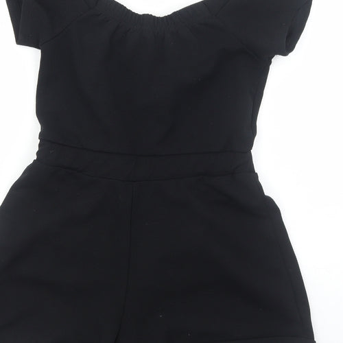New Look Womens Black Polyester Playsuit One-Piece Size 12 Pullover - Bardot