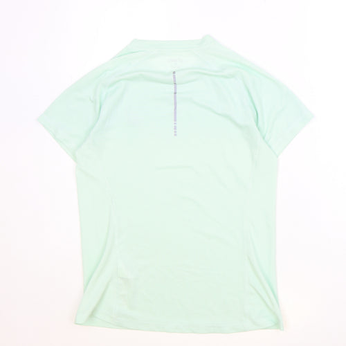 ASICS Mens Green Polyester T-Shirt Size M Round Neck