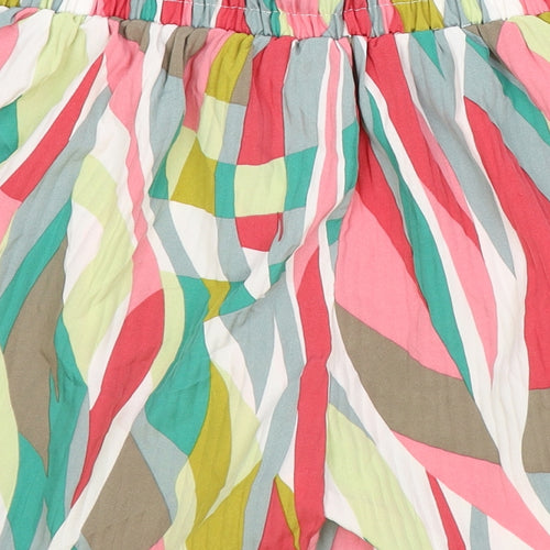 Preworn Womens Multicoloured Geometric Polyamide Basic Shorts Size S Regular Drawstring