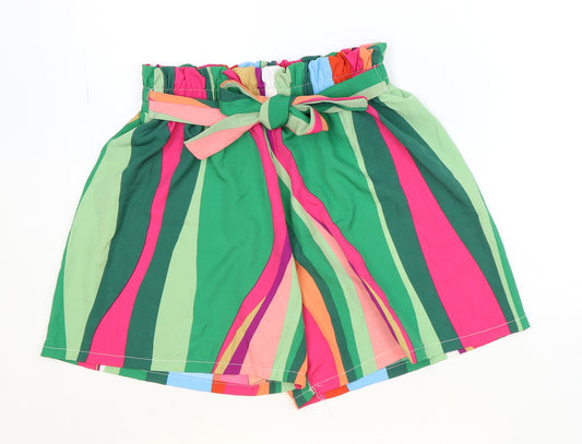Preworn Womens Multicoloured Colourblock Polyamide Basic Shorts Size S Regular Pull On