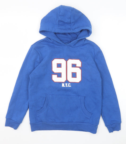 Primark Boys Blue Cotton Pullover Hoodie Size 9-10 Years Pullover