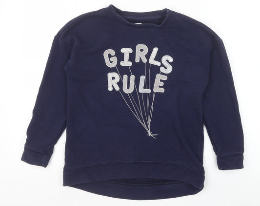 Gap Girls Blue Cotton Pullover Sweatshirt Size 10-11 Years Pullover - Girls Rule