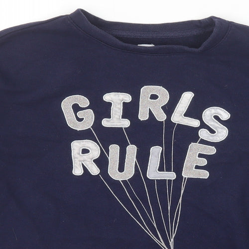 Gap Girls Blue Cotton Pullover Sweatshirt Size 10-11 Years Pullover - Girls Rule