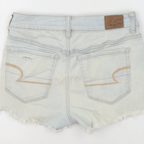 American Eagle Outfitters Womens Blue Cotton Cut-Off Shorts Size 6 Regular Zip