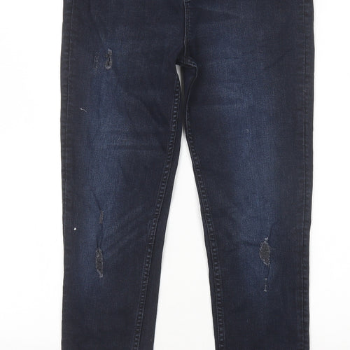 Primark Girls Blue Cotton Skinny Jeans Size 13-14 Years Slim Zip