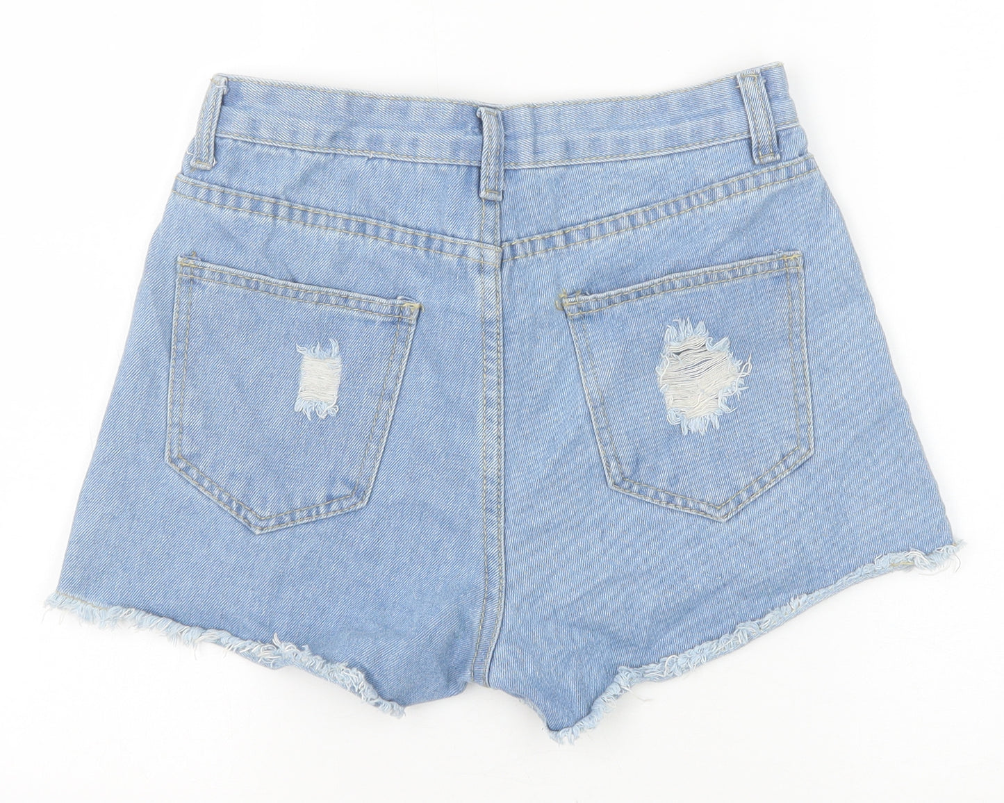 Preworn Womens Blue Cotton Cut-Off Shorts Size XS Regular Zip