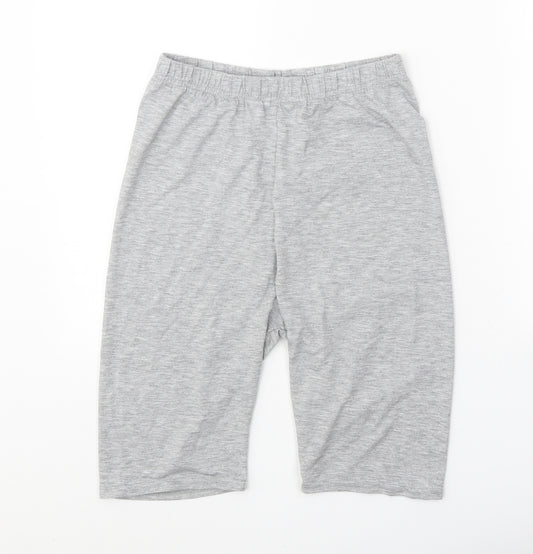PRETTYLITTLETHING Womens Grey Viscose Sweat Shorts Size 10 Regular Pull On
