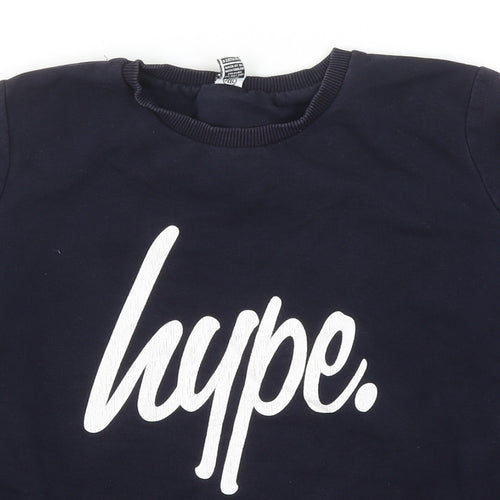 Hype Boys Blue Cotton Pullover Sweatshirt Size 13 Years Pullover