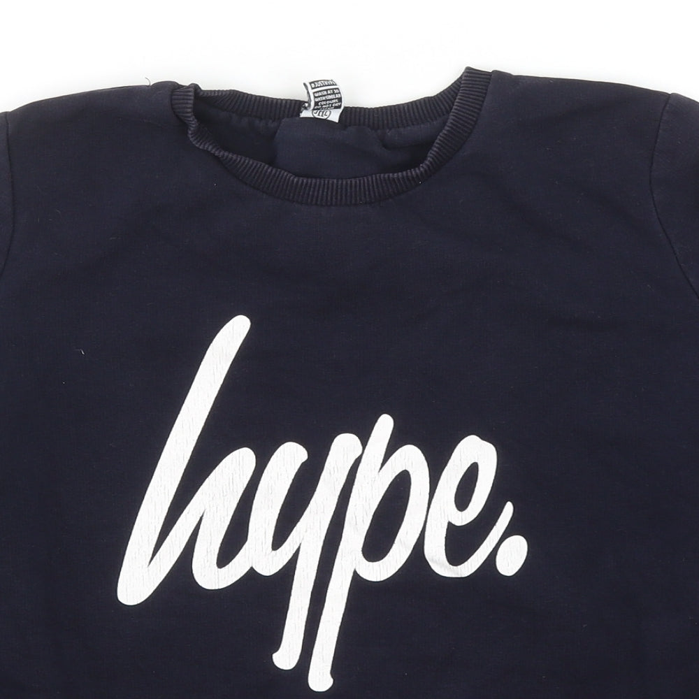 Hype Boys Blue Cotton Pullover Sweatshirt Size 13 Years Pullover