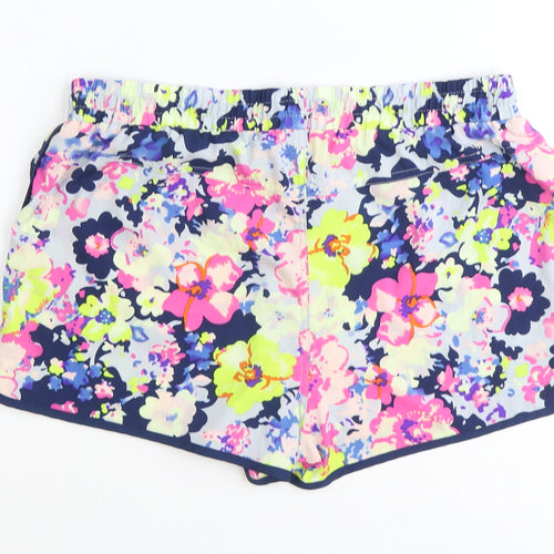 Atmosphere Womens Multicoloured Floral Polyester Sweat Shorts Size 12 Regular Drawstring
