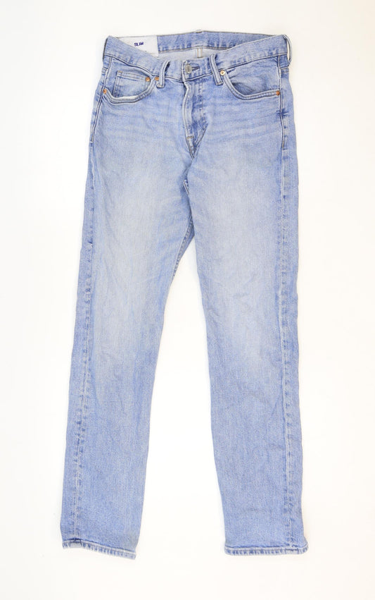 H&M Mens Blue Polyester Skinny Jeans Size 29 in Regular Zip