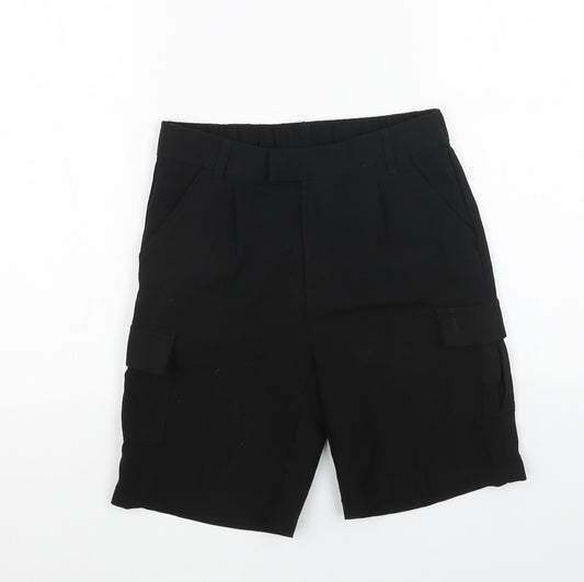 smart start Boys Black Polyester Cargo Shorts Size 10-11 Years Regular Hook & Loop