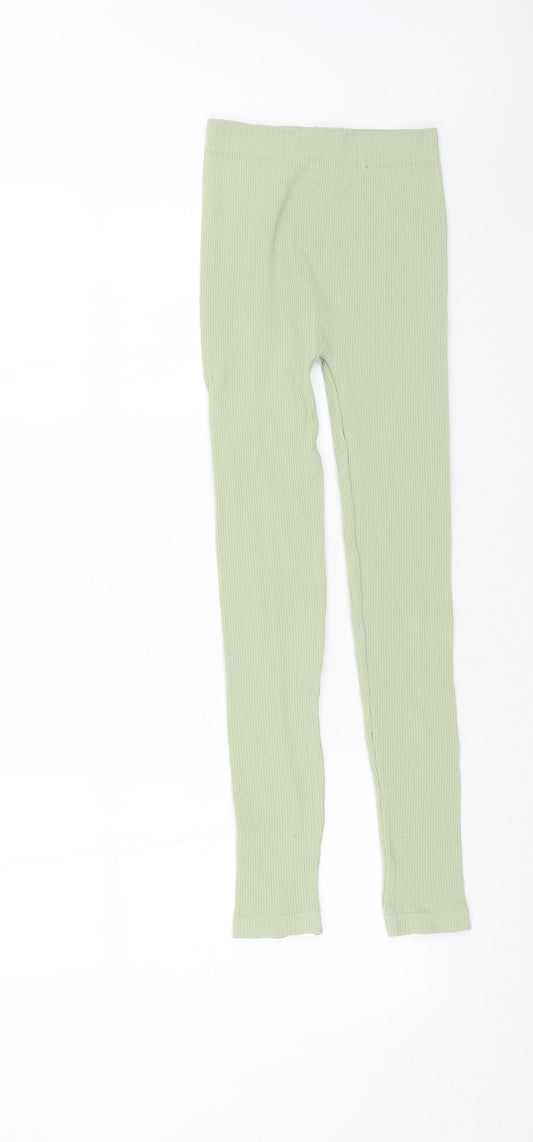 Zara Womens Green Polyamide Jogger Leggings Size XS L24 in