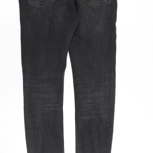 Topman Mens Black Cotton Skinny Jeans Size 30 in Slim Button