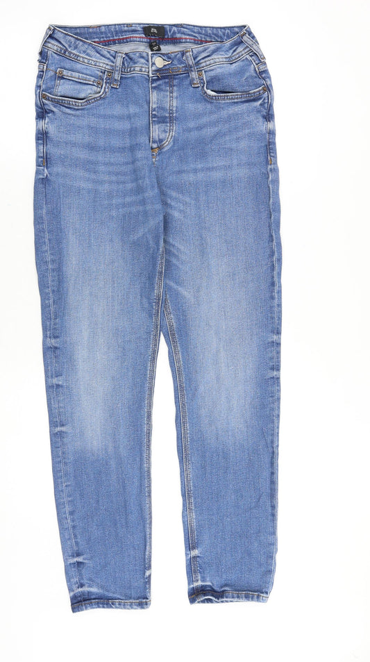 River Island Mens Blue Cotton Skinny Jeans Size 28 in Regular Zip