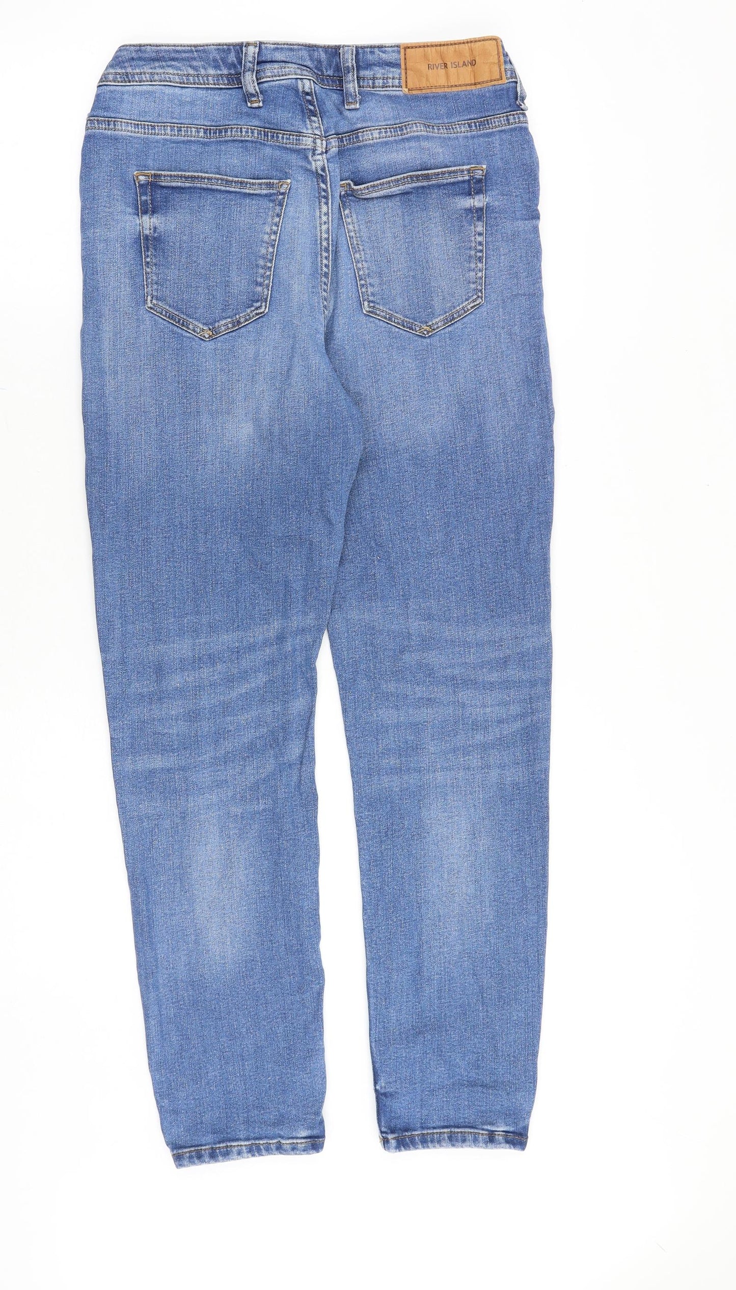 River Island Mens Blue Cotton Skinny Jeans Size 28 in Regular Zip