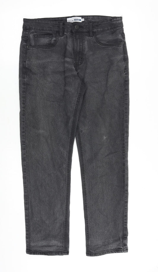 Matalan Mens Grey Cotton Straight Jeans Size 32 in Regular Zip