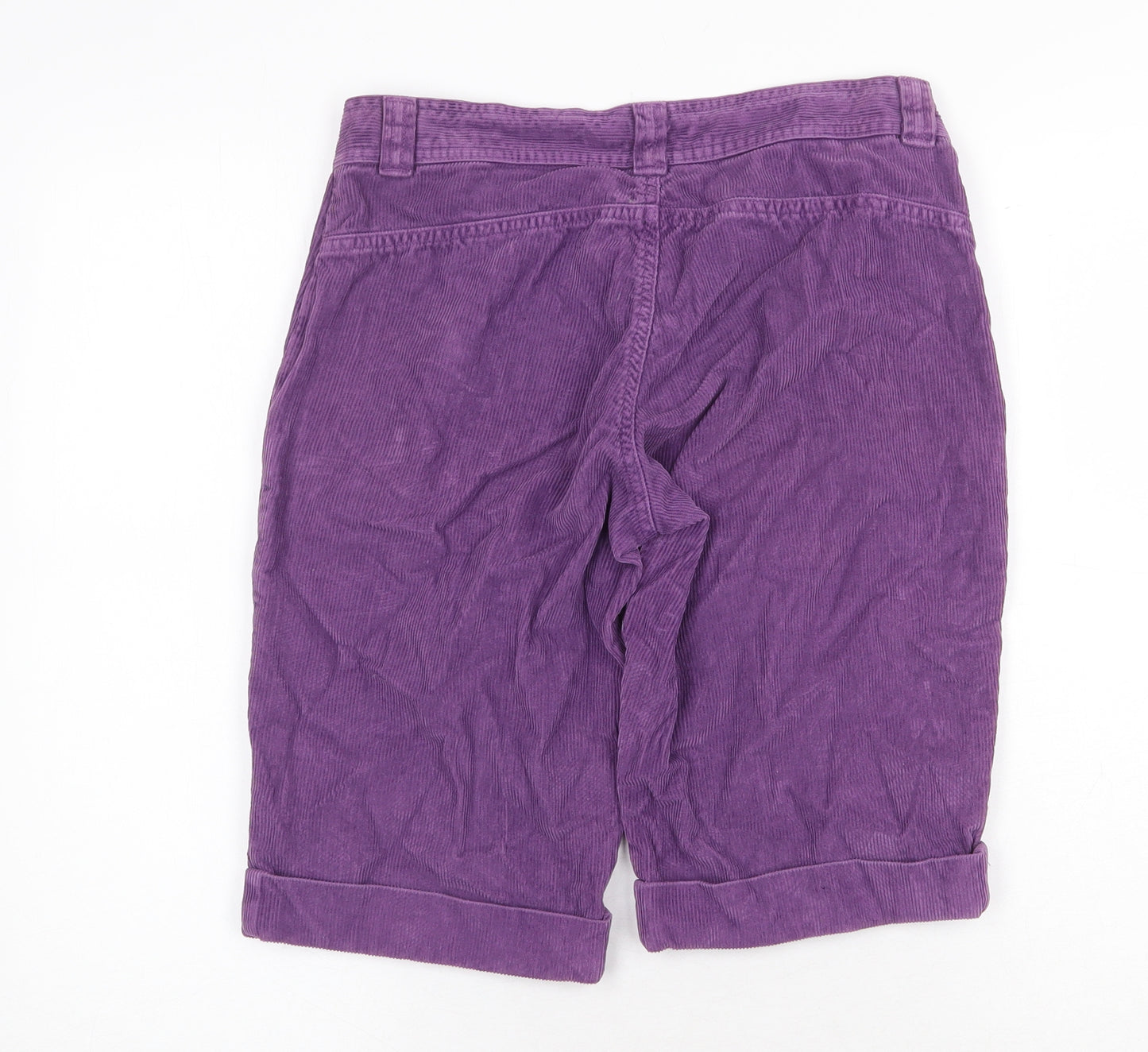 Preworn Womens Purple Cotton Chino Shorts Size 30 in Regular Zip