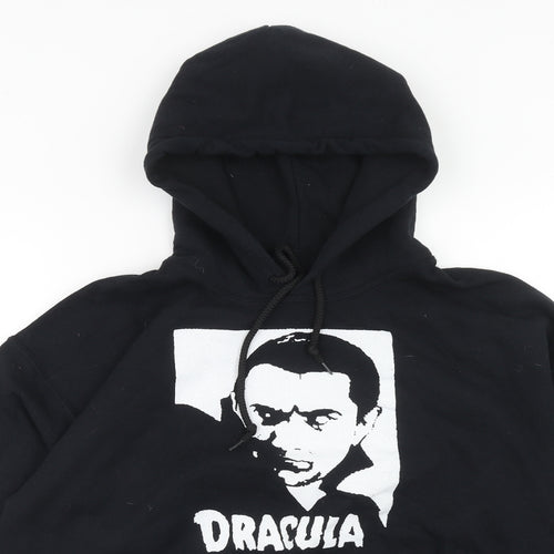 Gildan Mens Black Cotton Pullover Hoodie Size M - Dracula