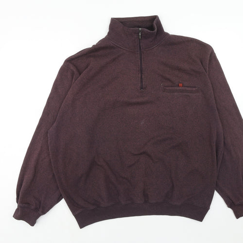 Belikia Mens Purple Herringbone Cotton Pullover Sweatshirt Size L