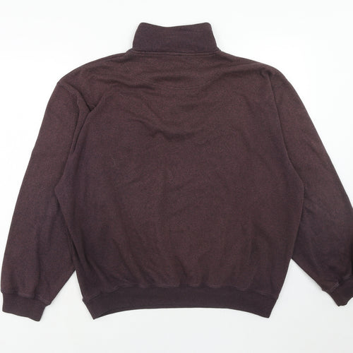 Belikia Mens Purple Herringbone Cotton Pullover Sweatshirt Size L