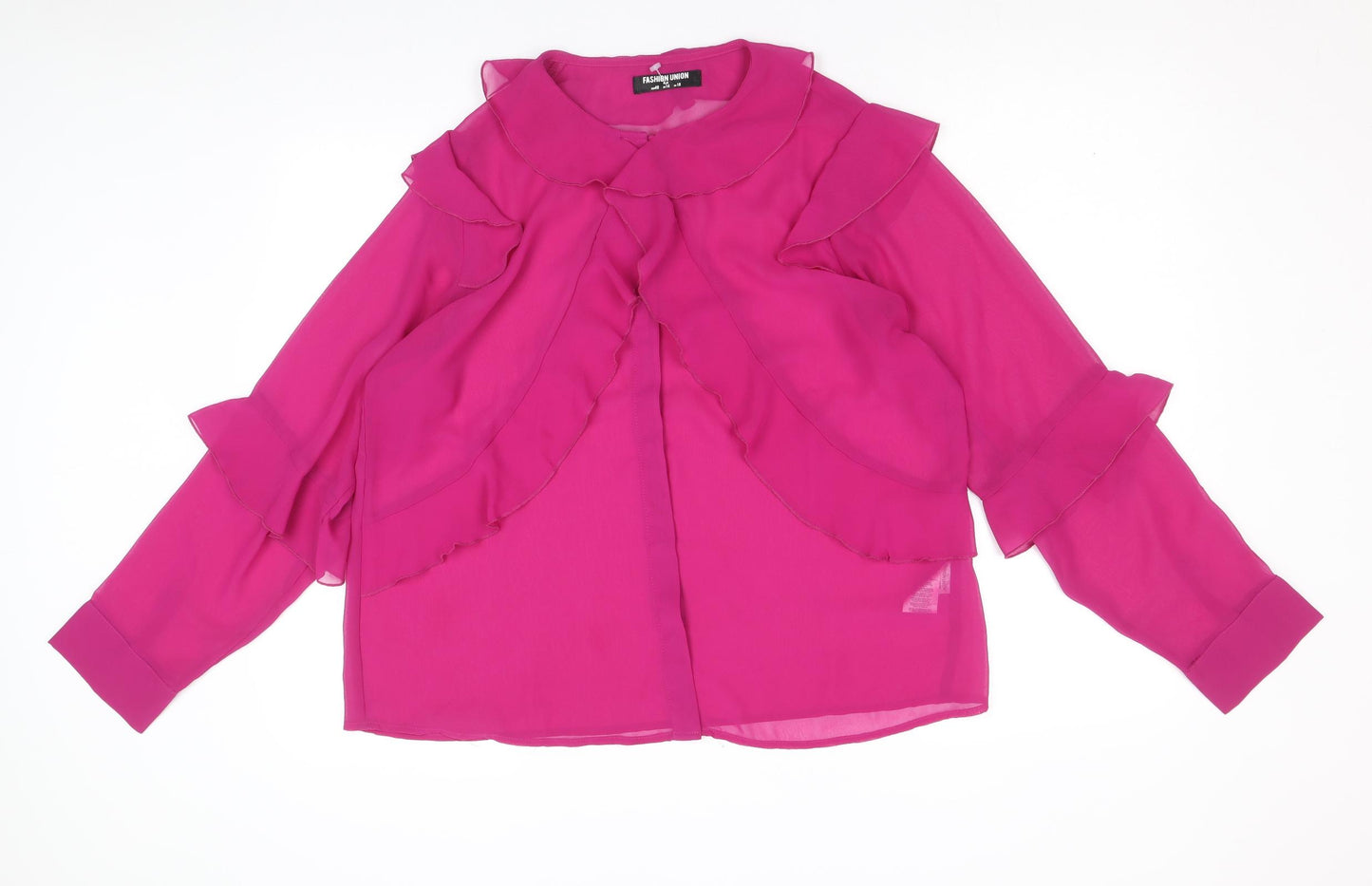 Fashion Nova Womens Pink Polyester Basic Blouse Size 18 Round Neck