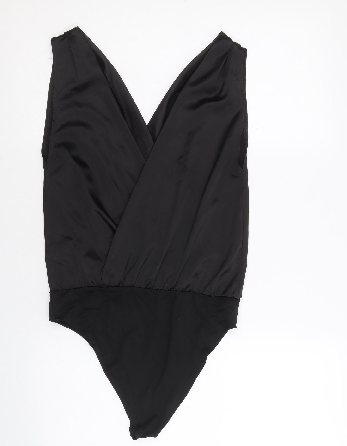 Zara Womens Black Polyamide Bodysuit One-Piece Size M Snap