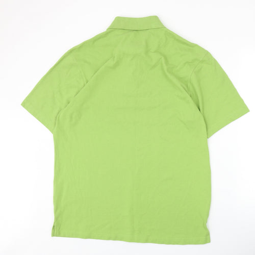 Henbury Mens Green 100% Cotton Polo Size 2XL Collared Button