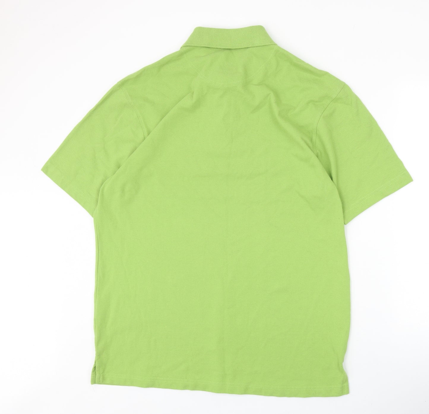 Henbury Mens Green 100% Cotton Polo Size 2XL Collared Button