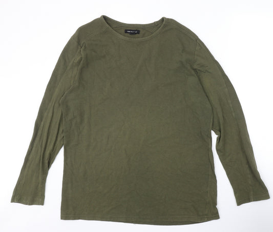 Cedar Wood State Mens Green Cotton T-Shirt Size XL Round Neck