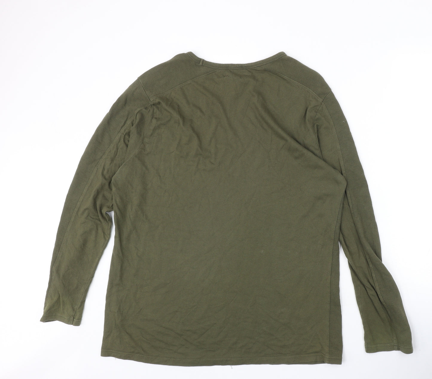 Cedar Wood State Mens Green Cotton T-Shirt Size XL Round Neck