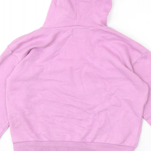New Look Girls Purple Cotton Pullover Hoodie Size 12-13 Years Pullover - Butterfly