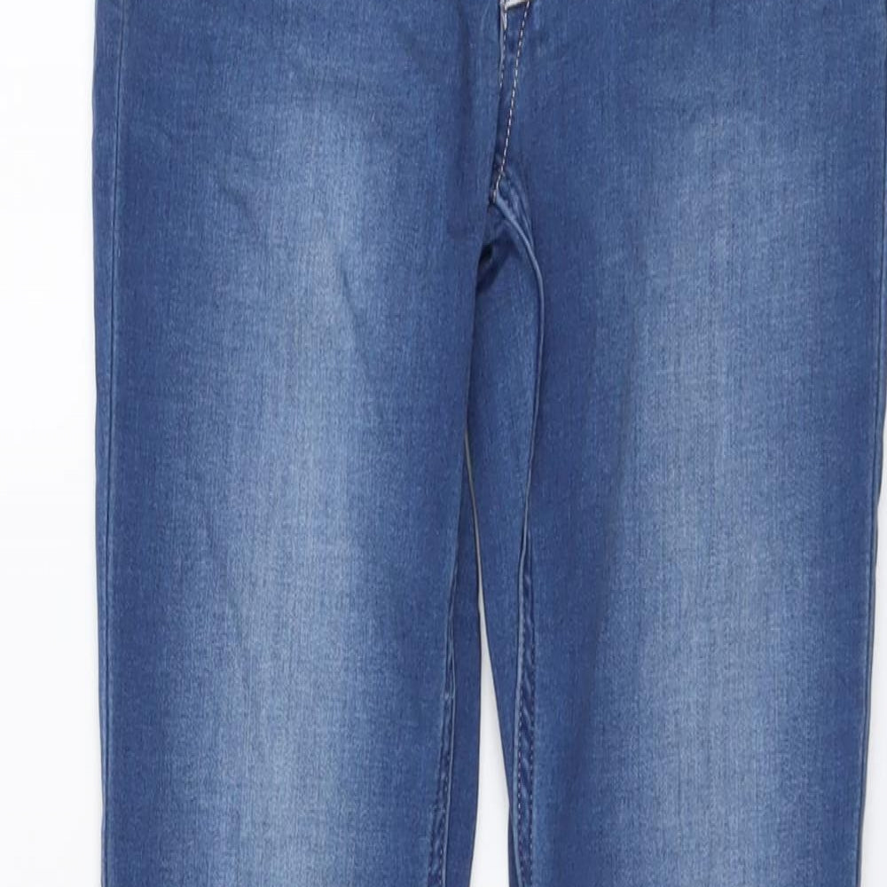 H&M Girls Blue Viscose Skinny Jeans Size 12-13 Years Regular Button