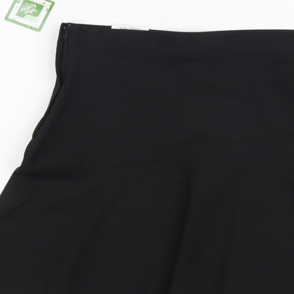 George Girls Black Polyester Skater Skirt Size 12-13 Years Regular Zip