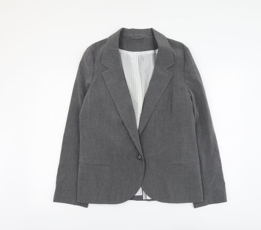F&F Womens Grey Polyester Jacket Blazer Size 14
