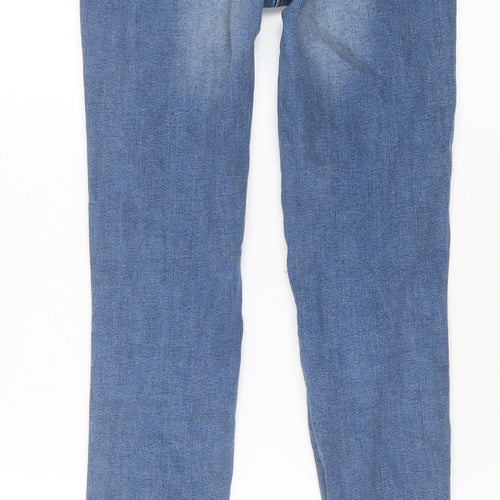 NEXT Girls Blue Cotton Skinny Jeans Size 11 Years Slim Zip