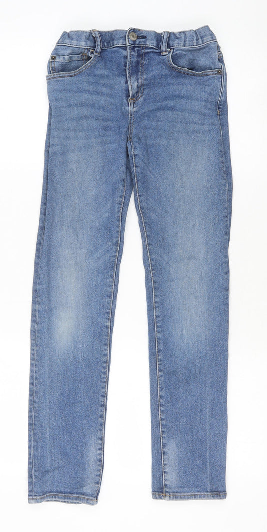 Gap Girls Blue Cotton Straight Jeans Size 14 Years Slim Zip