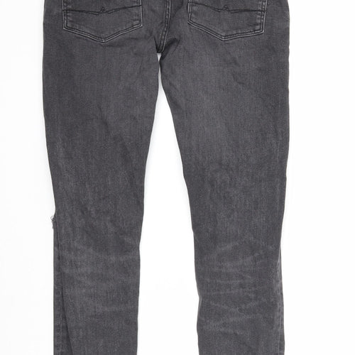 ASOS Mens Black Cotton Skinny Jeans Size 30 in L30 in Regular Zip