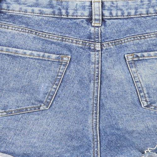 Denim & Co. Womens Blue Cotton Cut-Off Shorts Size 10 Regular Zip