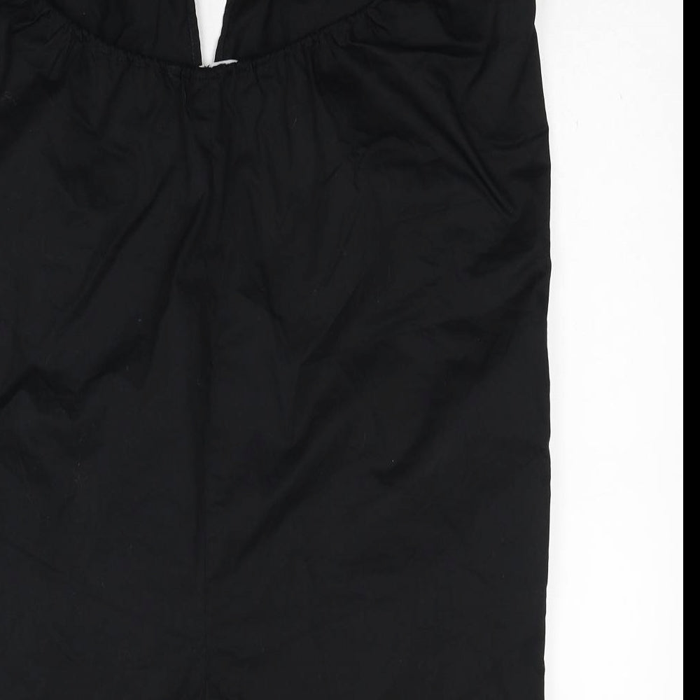 Zara Womens Black Cotton Playsuit One-Piece Size M Pullover