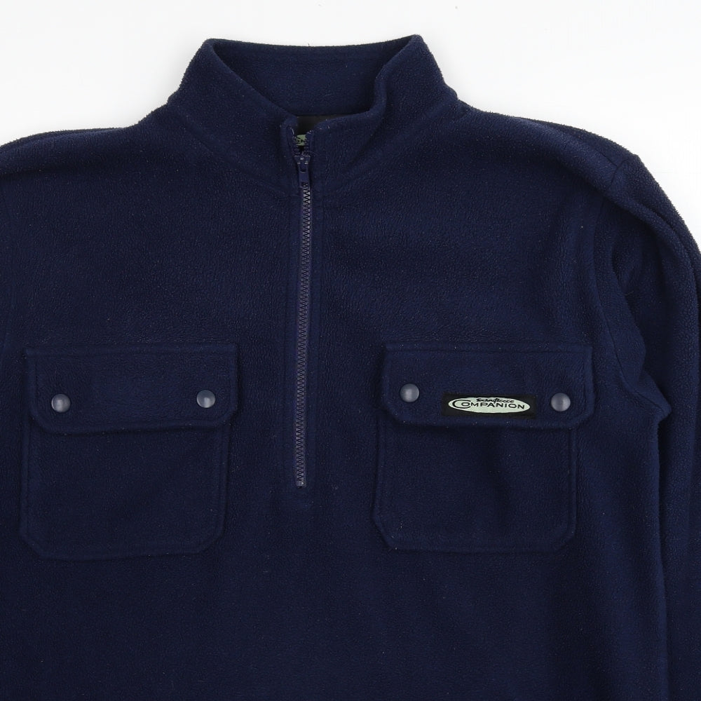 Companion Mens Blue Polyester Pullover Sweatshirt Size M