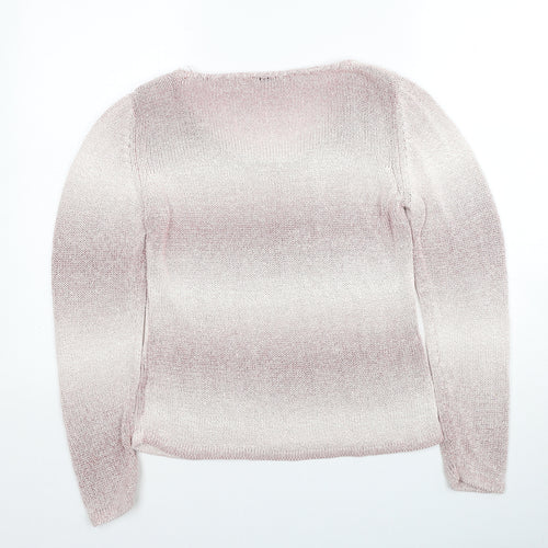 Artigiano Womens Pink Scoop Neck Acrylic Pullover Jumper Size 12