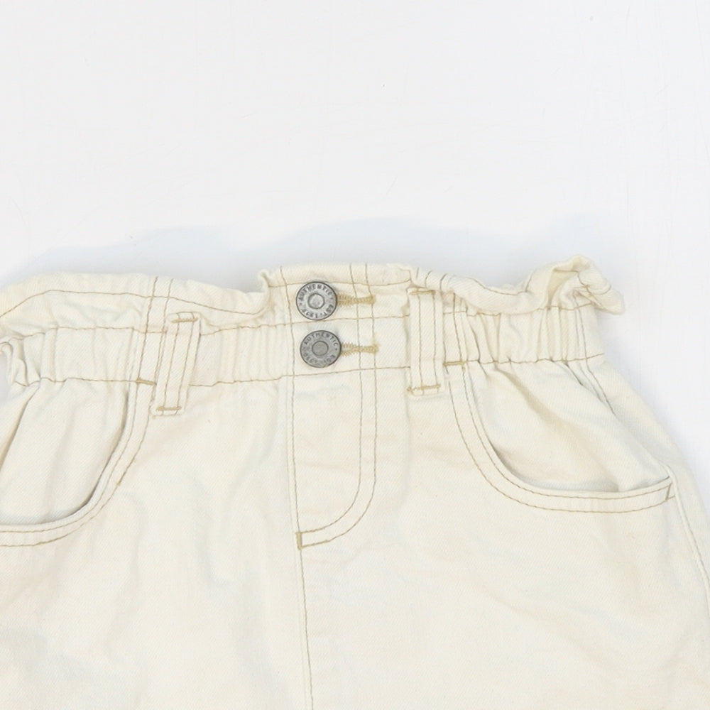 George Girls Ivory Cotton Mini Skirt Size 6-7 Years Regular Pull On