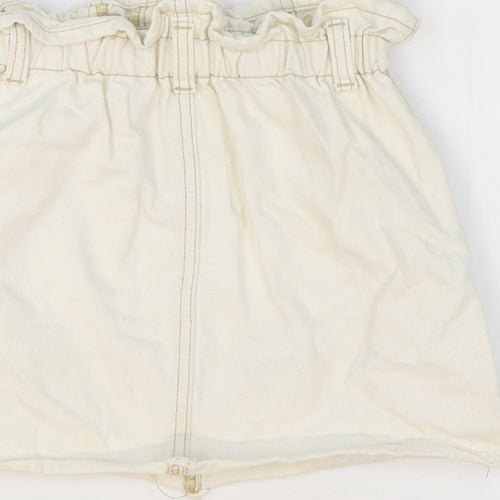 George Girls Ivory Cotton Mini Skirt Size 6-7 Years Regular Pull On