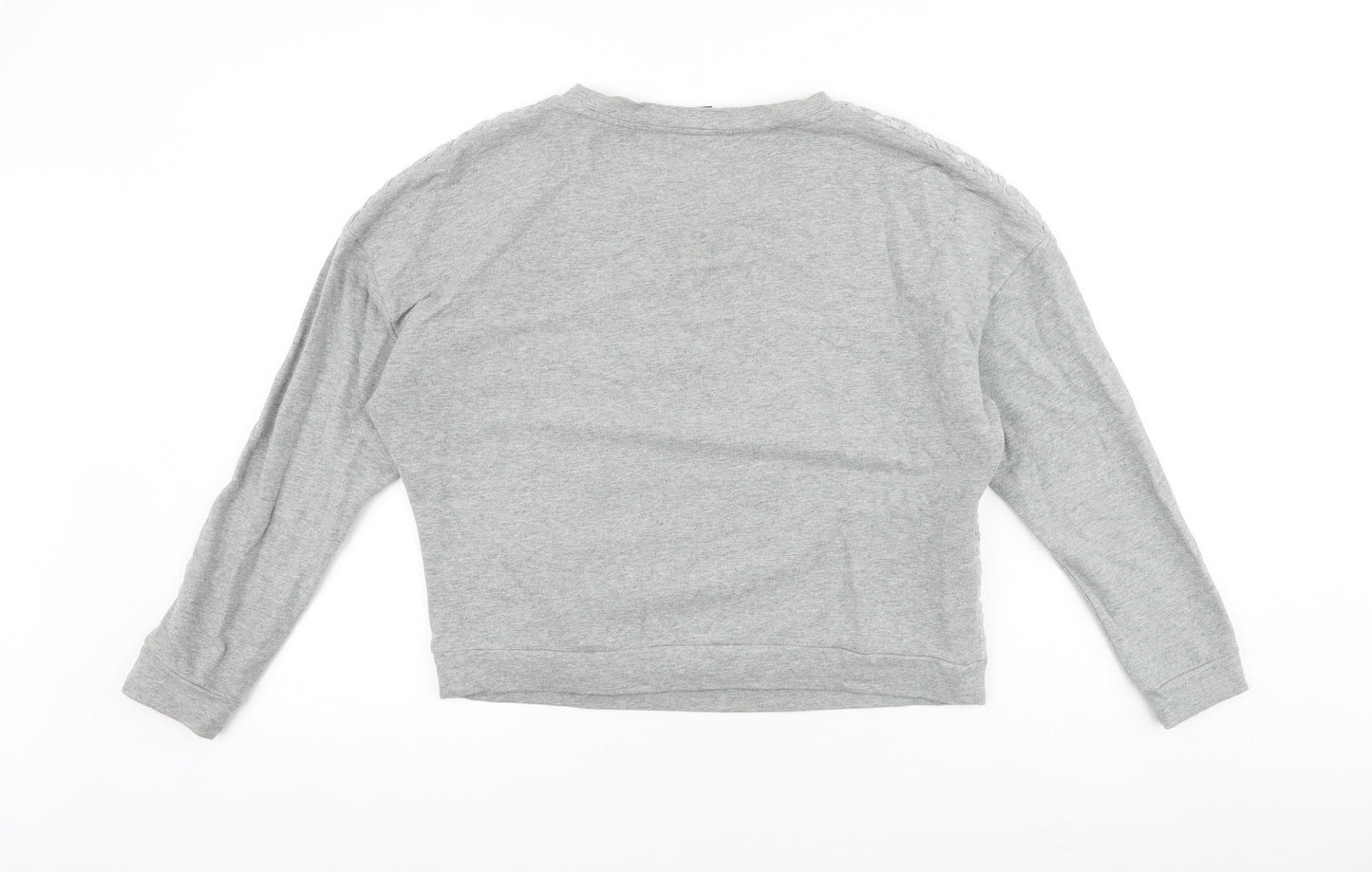 BiBA Womens Grey Floral Cotton Pullover Sweatshirt Size 12 Pullover
