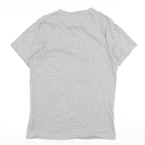 NEXT Mens Grey Cotton T-Shirt Size S Round Neck - Tis' the Season!