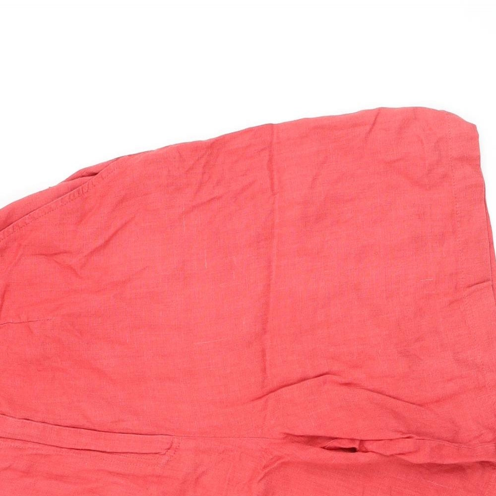 Country Casuals Womens Pink Linen Bermuda Shorts Size 10 Regular Zip