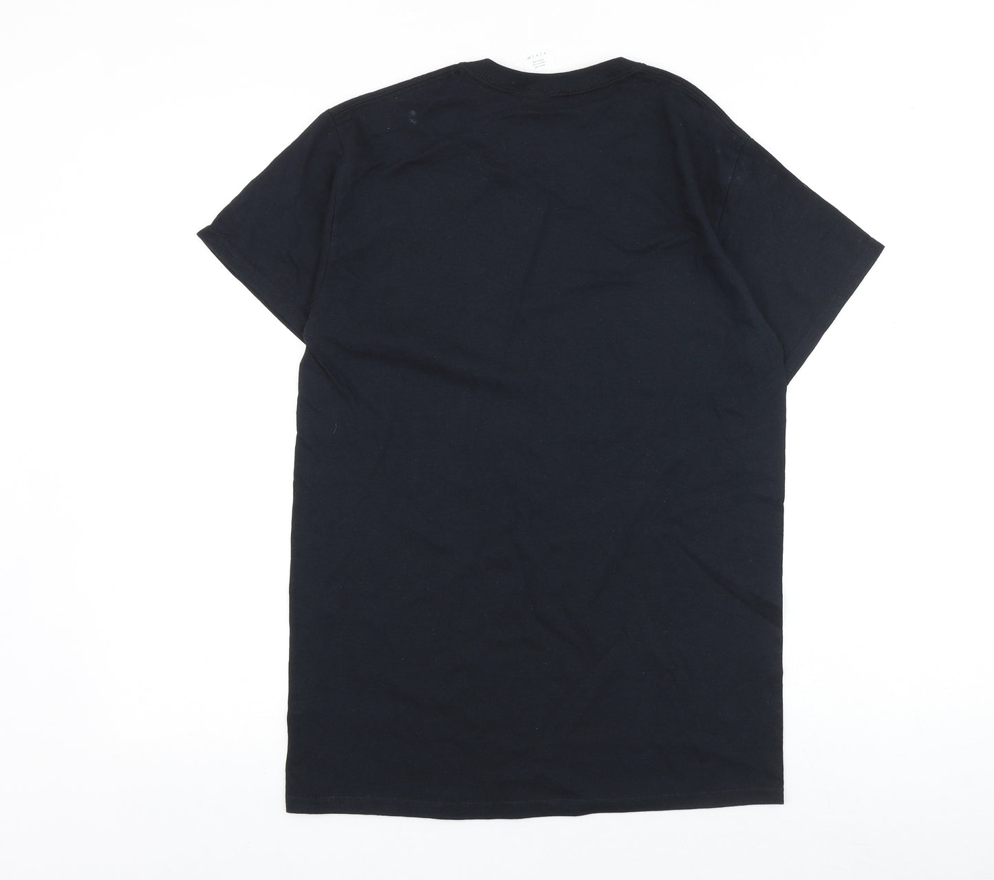 Gildan Mens Black Cotton T-Shirt Size S Round Neck - Saint