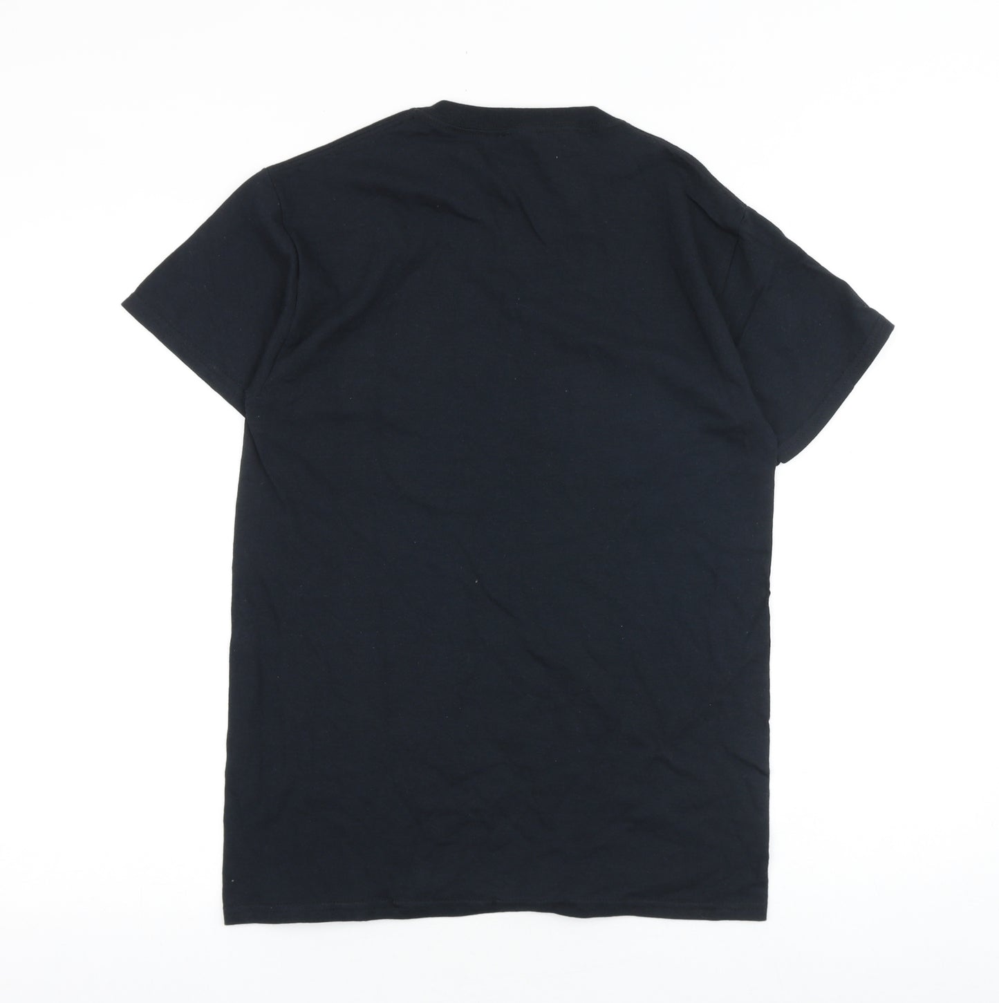 Gildan Mens Black Cotton T-Shirt Size S Round Neck - Saint