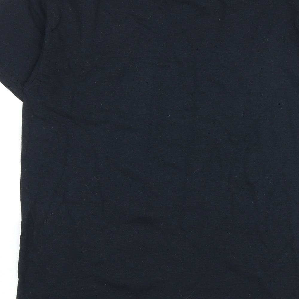 Gildan Mens Black Cotton T-Shirt Size S Round Neck - Saint